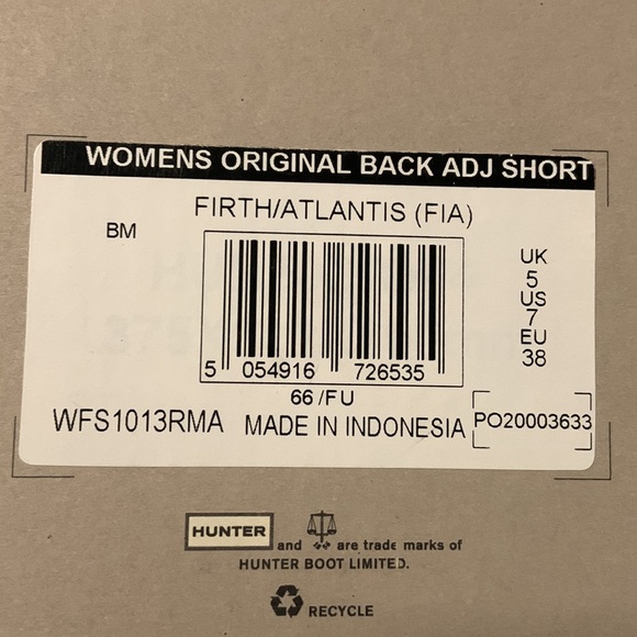 Hunter Women’s original back adj short boots Size 7 color Firth/Atlantis - Picture 14 of 15